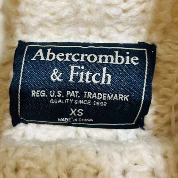 Abercrombie & Fitch Knit Turtleneck Sweater Sz XS Oatmeal Beige Oversize - Picture 6 of 6